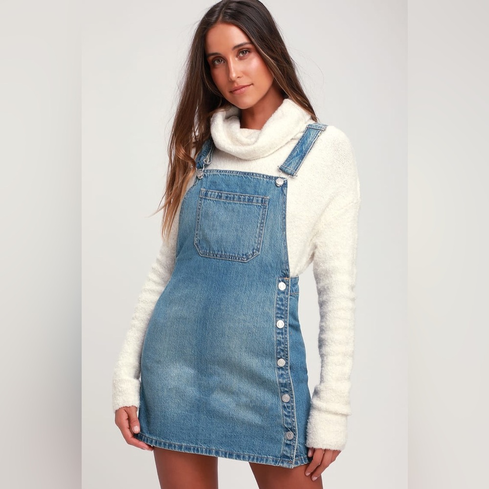 Free People Louise Light Wash Denim Skirtall